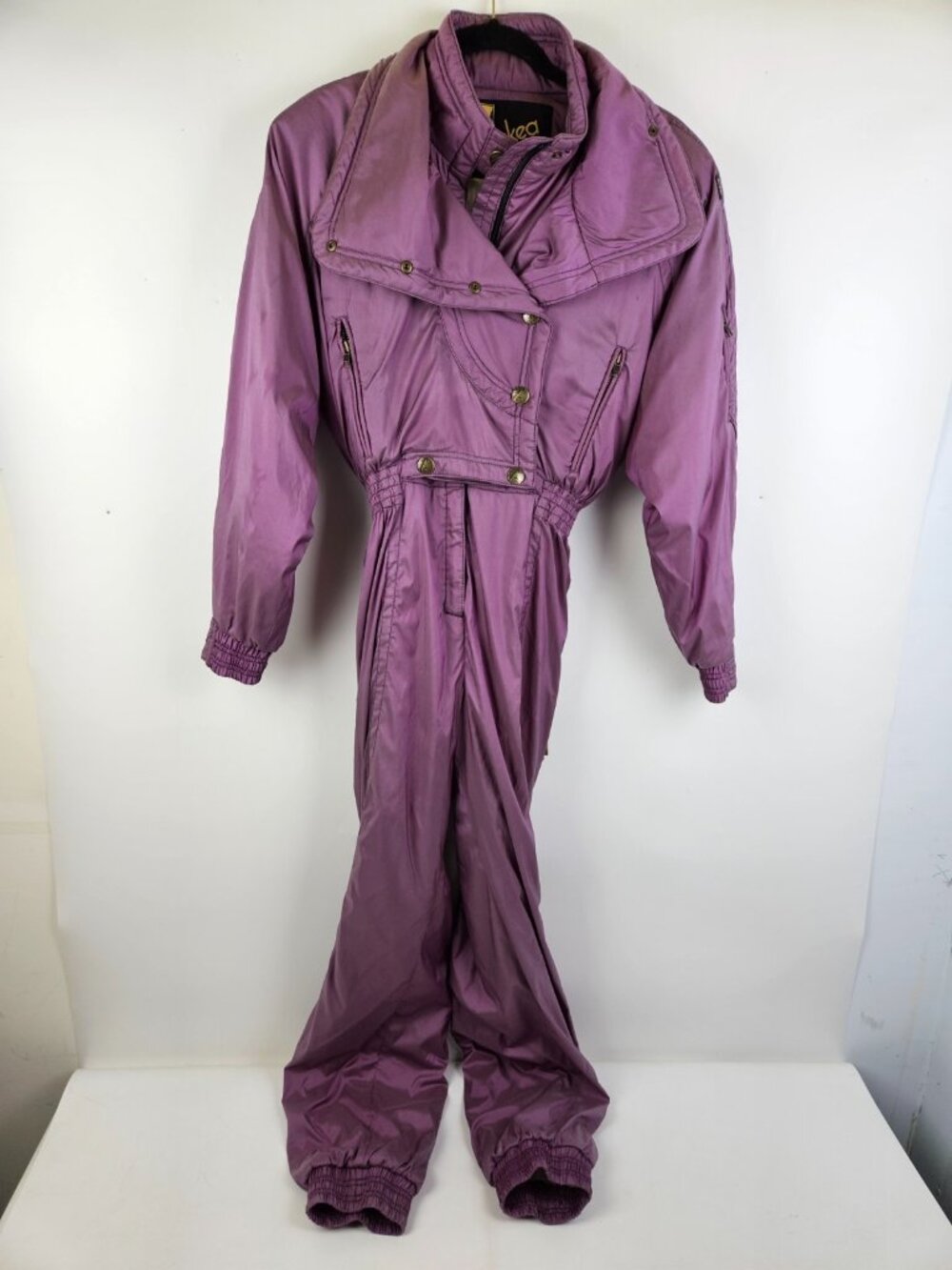 Skea Ski Suit One Piece Snowsuit Womens Size 8 Snow Bib Vintage 80s 90s Purple